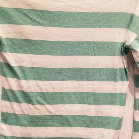 Old Navy Long Sleeve T-Shirt Striped White Green Juniors Size XL /14 - Picture 5 of 6
